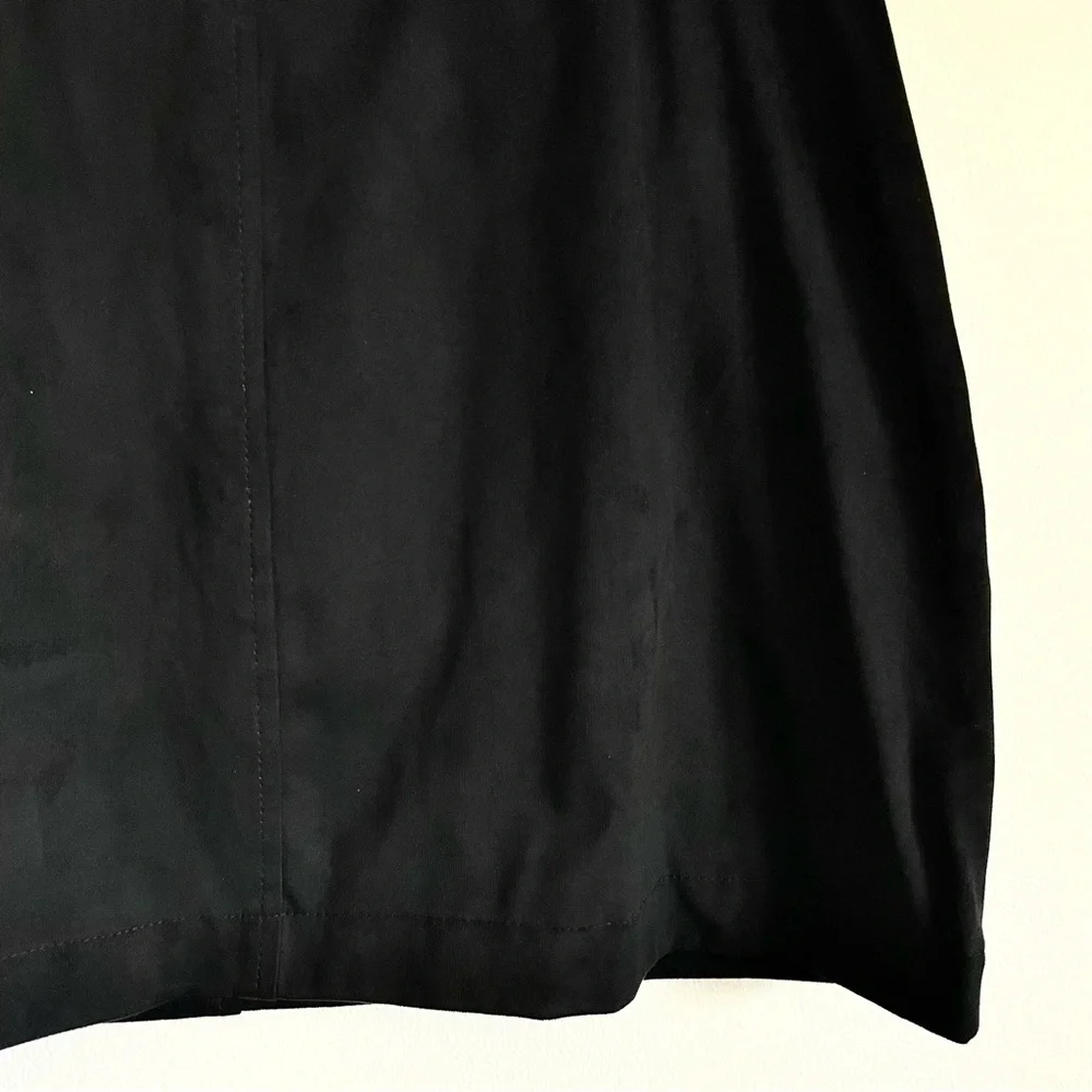 Zara Trafaluc Faux Suede Paperbag Waist Belted Mini Skirt In Black Size M EUC